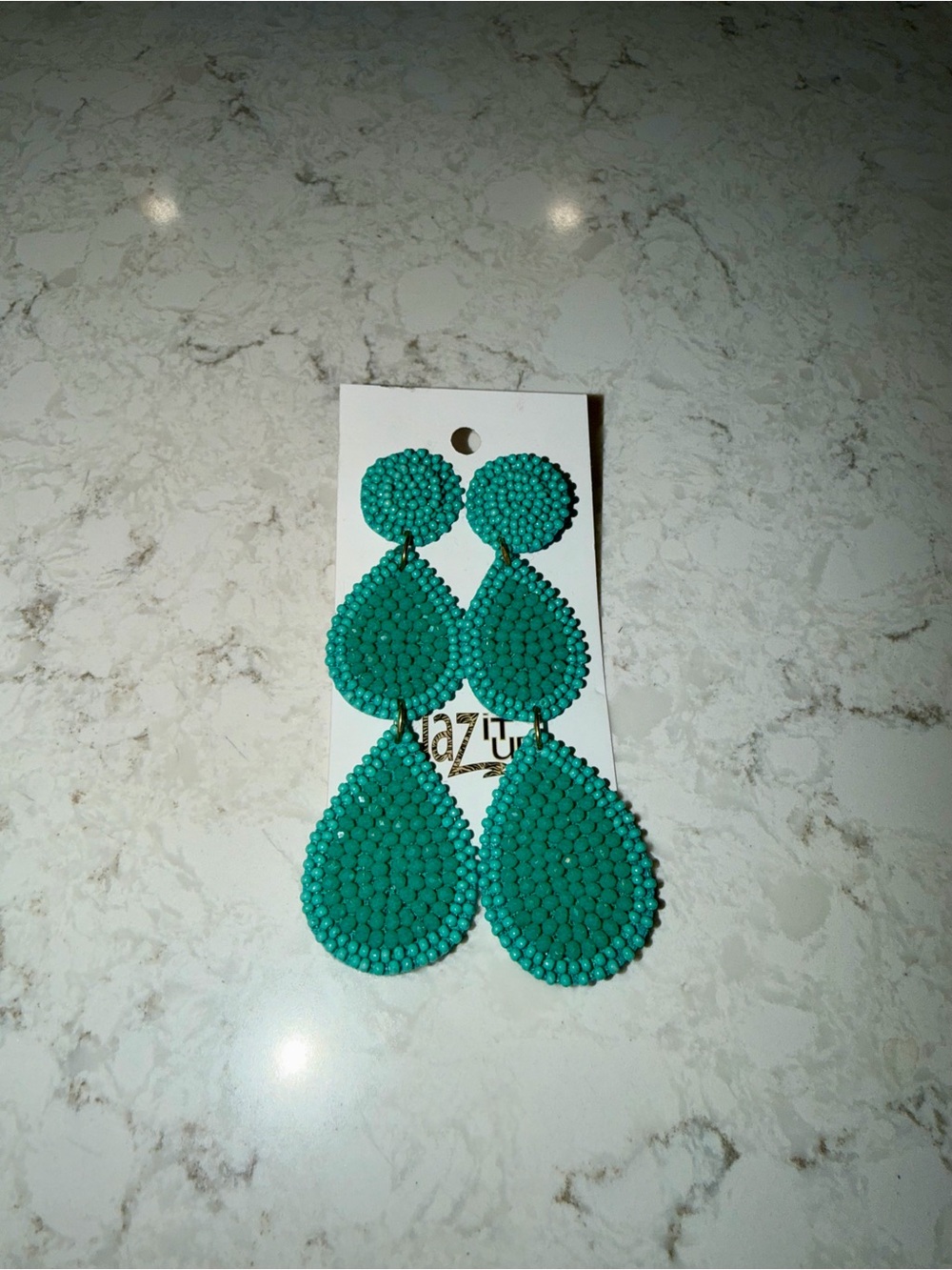 Turquoise Beaded Drop Earrings - NWT